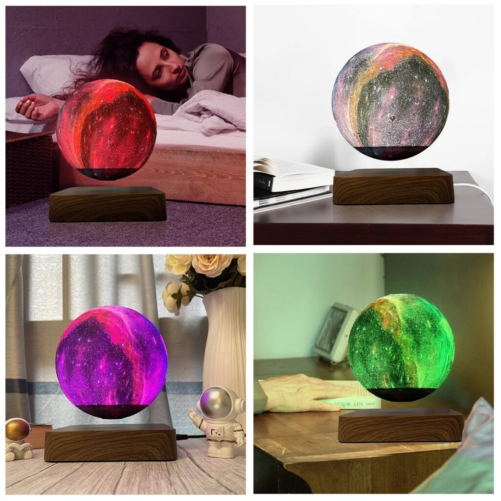Magnetic Levitating Moon Lamp 16 Colors Remote Control Night Light Magnetic Floating Levitating 3D Moon Lamp For Home Decoration